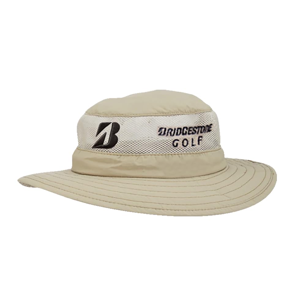 Bridgestone Vented Sun Hat (Khaki, Adjustable) for Golf Sensors in UV Protection, Comfortable Fit, Breathable Ventilatio