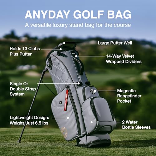 Ghost Golf Stand Bag - Lightweight Golf Bags for Men & Women - 14-Way Dividers with Premium Materials & Magnetic Pocket
