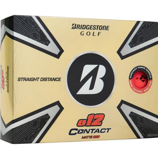 Bridgestone e12 Contact Red AlignXL Golf Balls for Distance and Control
| Bridgestone e12 Contact Red AlignXL Golf Ball